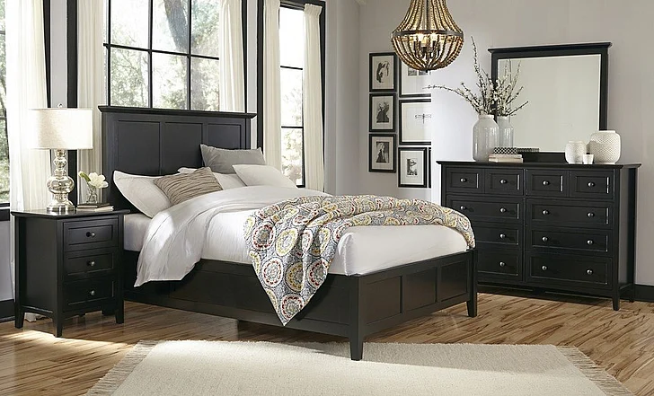 Modus Paragon 4-Piece Storage Bedroom Set in Black