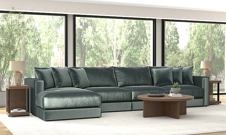 Jackson Remington 4-Piece LSF Chaise Sectional in Pine