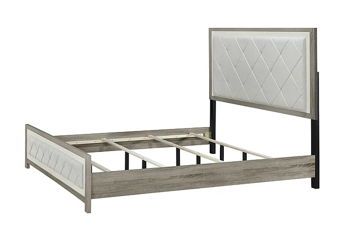 ACME Jehoram Eastern King Bed in Beige Linen & Beige BD04351EK