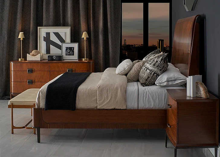 Jonathan Charles Toulouse 2pc US King Platform Bedroom Set in Toulouse Walnut