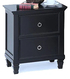 New Classic Tamarack 2-Drawer Nightstand in Black BB044B-040