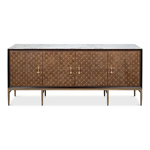Sarreid Palisade Shagreen Credenza in Tan 54161