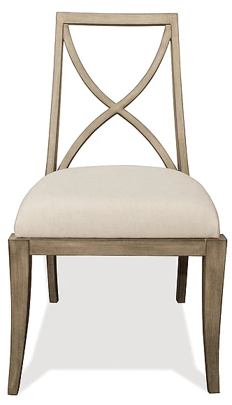Riverside Sophie X-Back Upholstered Side Chair in Natural (Set of 2) 50357