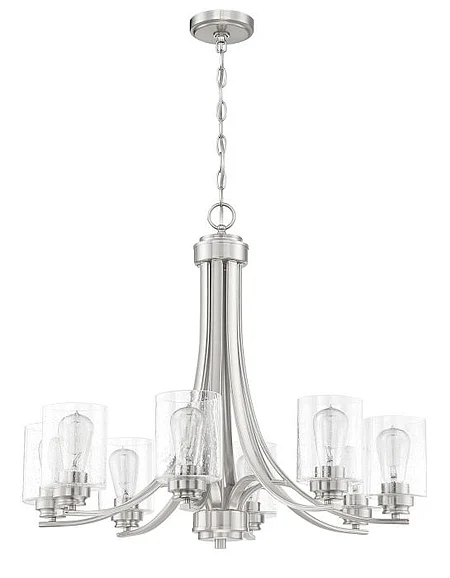 Craftmade Bolden 8 Light Chandelier in Brushed Polished Nickel 50528-BNK