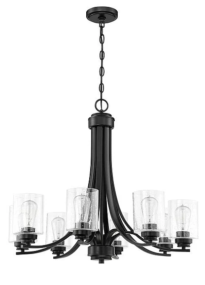 Craftmade Bolden 8 Light Chandelier in Flat Black 50528-FB