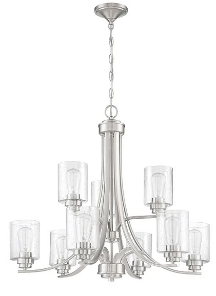 Craftmade Bolden 9 Light Chandelier in Brushed Polished Nickel 50529-BNK