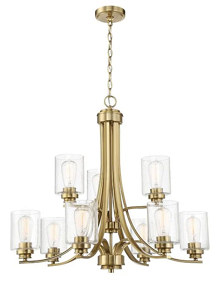Craftmade Bolden 9 Light Chandelier in Satin Brass 50529-SB