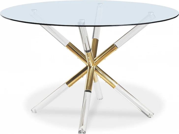 Meridian Mercury Dining Table in Acrylic/Gold 916-T