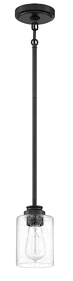 Craftmade Bolden 1 Light Mini Pendant in Flat Black 50591-FB