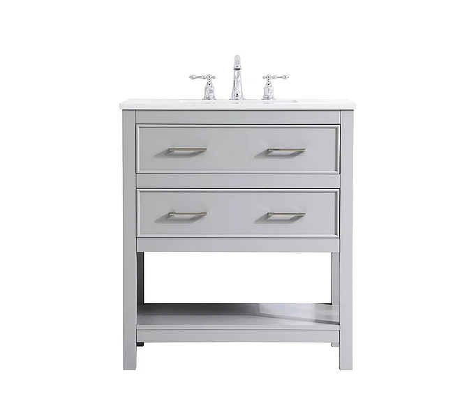 Elegant 30 In. Single Bathroom Vanity in Grey VF19030GR