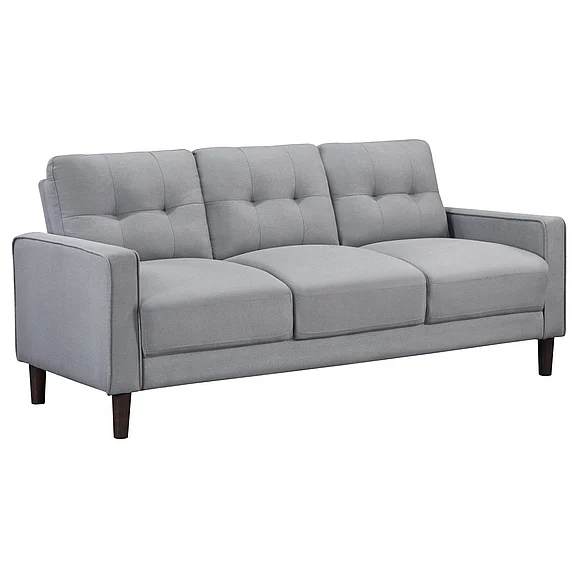 Coaster Bowen Upholstered Track Arms Tufted Sofa Grey in Grey 506781
