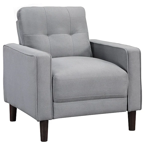 Coaster Bowen Upholstered Track Arms Tufted Chair Grey in Grey 506783