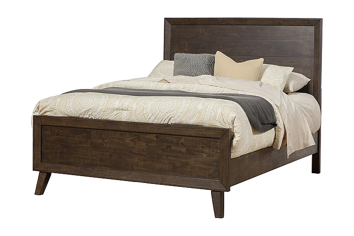 Alpine Furniture Alcott Queen Panel Bed in Tobacco 5074-01Q
