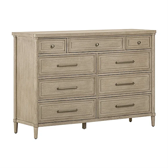 Liberty Furniture Rochelle Park 9 Drawer Dresser in Smokey Taupe 508-BR31