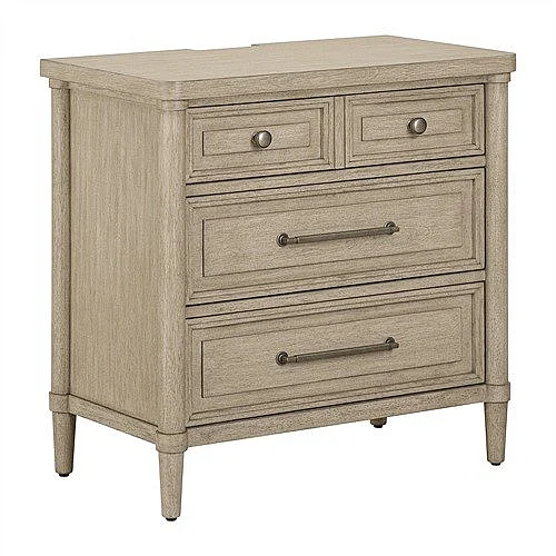 Liberty Furniture Rochelle Park Nightstand w/ Charging Station in Smokey Taupe 508-BR61