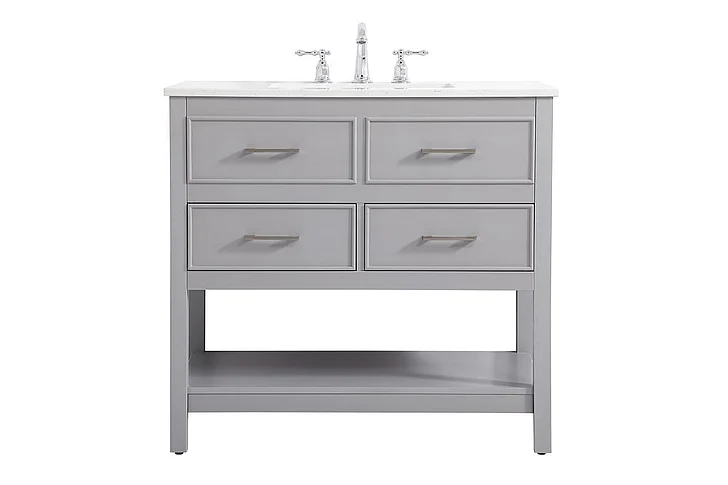 Elegant 36 In. Single Bathroom Vanity in Gray VF19036GR