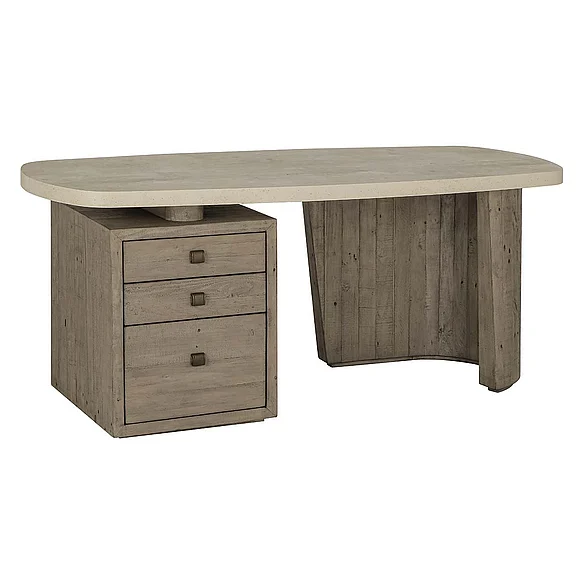 Classic Home Angus 70" Desk in Distressed Gray/Antique White 51031336 PROMO