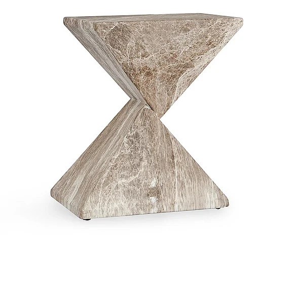 Classic Home Adler Outdoor Concrete Accent Table in Brown/Ivory 51031635