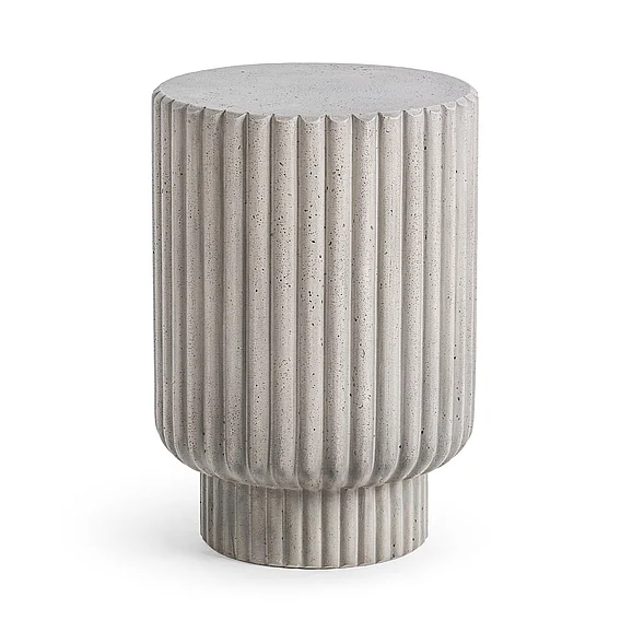Classic Home Gavens Outdoor Concrete Accent Table in Light Gray 51031807