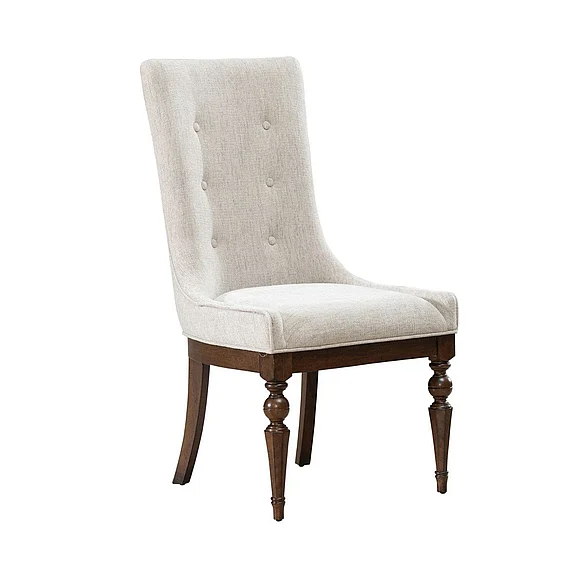 Liberty Furniture Arden Road Upholstered Side Chair in Satin Cherry (Set of 2) 512-C6501S