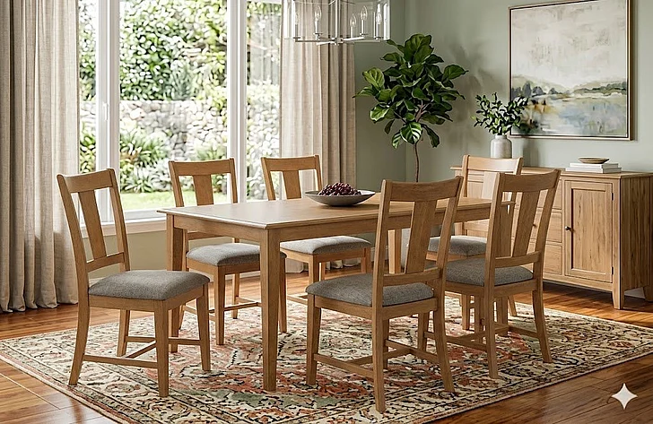 Kincaid Kafe 7pc 60 Inches Leg Dining Set in Cappuccino