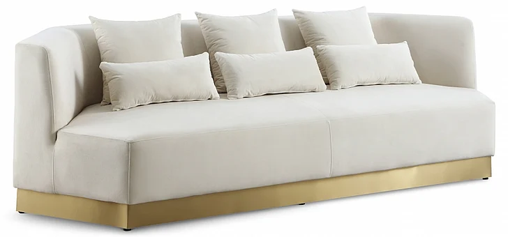 Meridian Marquis Velvet Sofa in Cream Velvet 600Cream-S