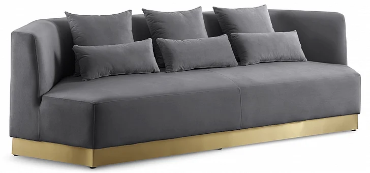 Meridian Marquis Velvet Sofa in Grey Velvet 600Grey-S