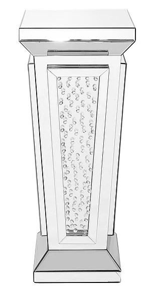 Elegant 15 In. Crystal End Table in Clear Mirror Finish MF91021