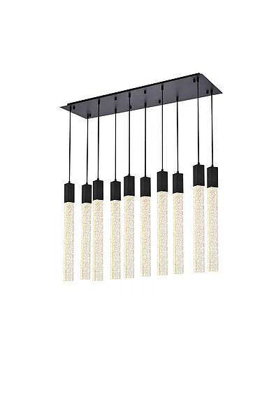 Elegant Weston 10 Lights Pendant in Black 2066D42BK