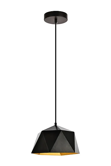 Elegant Arden Collection Pendant D10.2 H6.7 LT:1 Black and Gold Finish LDPD2079