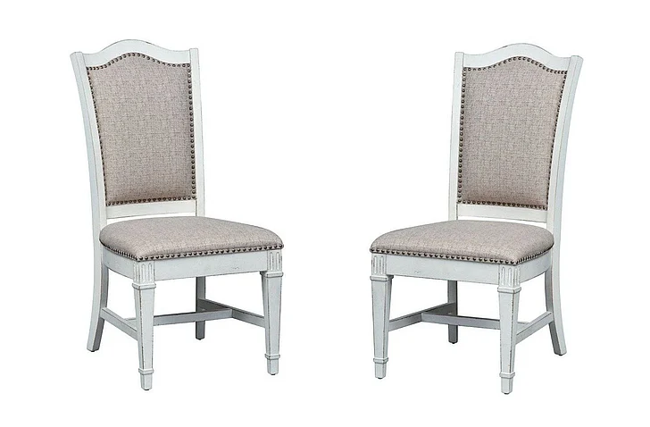 Liberty Furniture Abbey Park Upholstered Side Chair (set of 2) in Antique White 520-C6501S