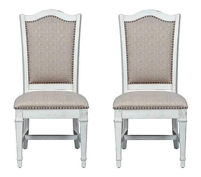 Liberty Furniture Abbey Park Upholstered Side Chair (set of 2) in Antique White 520-C6501S