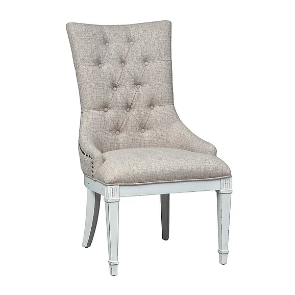 Liberty Furniture Abbey Park Hostess Chair in Antique White (Set of 2) 520-C9001