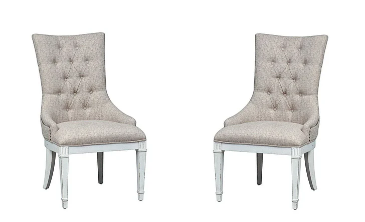 Liberty Furniture Abbey Park Hostess Chair in Antique White (Set of 2) 520-C9001