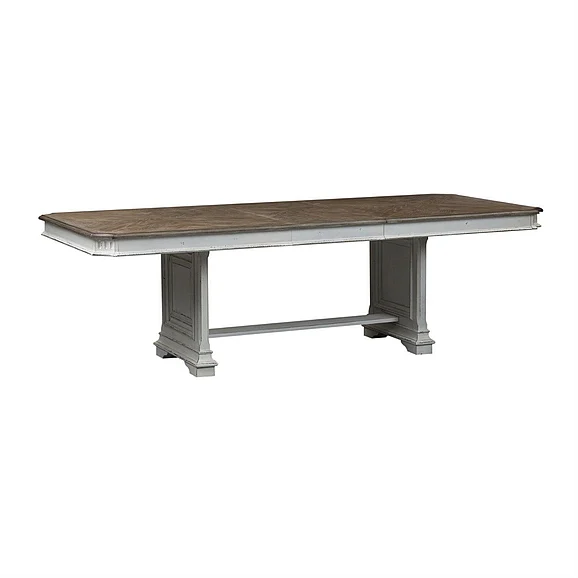 Liberty Furniture Abbey Park Trestle Dining Table in Antique White 520-DR-TRS