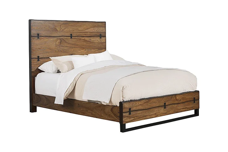 Alpine Furniture Live Edge Full Panel Bed in Tobacco 5200-08F