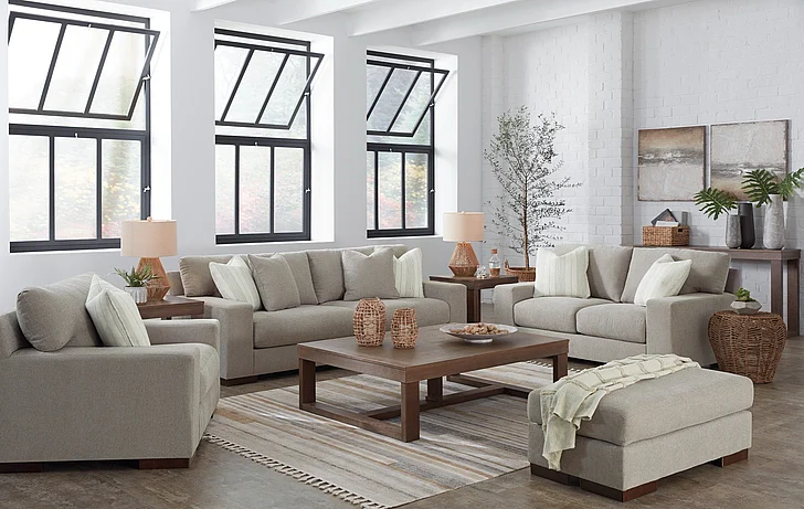 Maggie 2-Piece Living Room Set in Flax