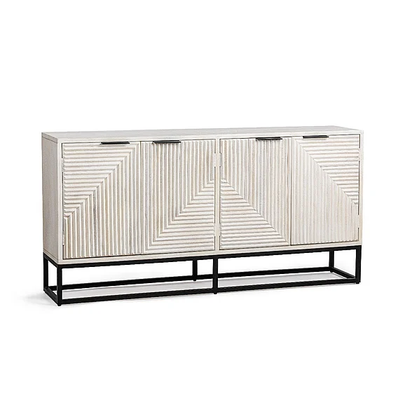 Classic Home Flint 4 Drawer Buffet in White Wash 52010862