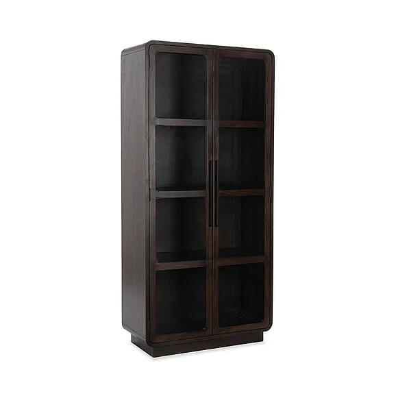 Classic Home Rogers Mango Wood Curio Cabinet in Dark Brown 52010928