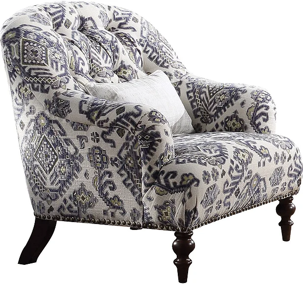 Acme Furniture Saira Fabric Chair with 1 Pillow in Light Gray 52062