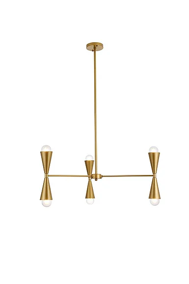 Elegant Cade 34 In. Pendant in Brass LD650D34BR CLOSEOUT