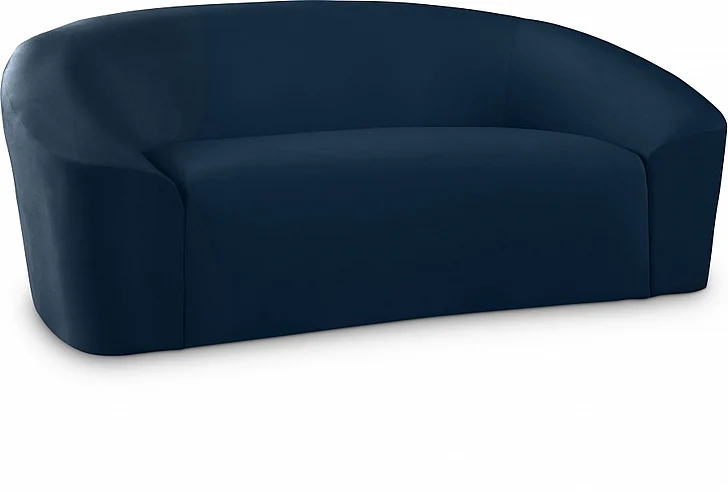 Meridian Riley Velvet Loveseat in Navy Velvet 610Navy-L