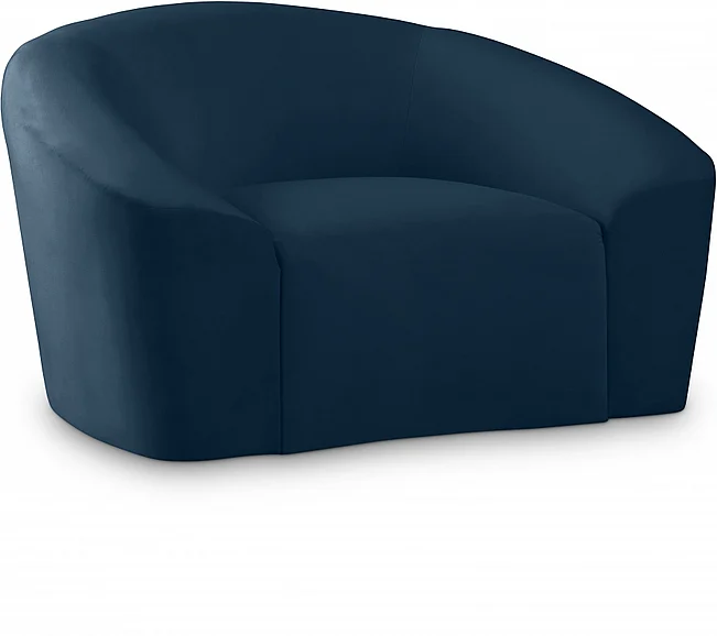 Meridian Riley Velvet Chair in Navy Velvet 610Navy-C