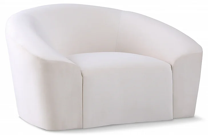 Meridian Riley Velvet Chair in Cream Velvet 610Cream-C