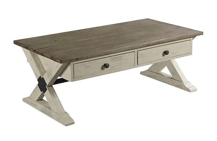 Hammary Hamilton Reclamation Place Trestle Cocktail Table 523-910 CLOSEOUT