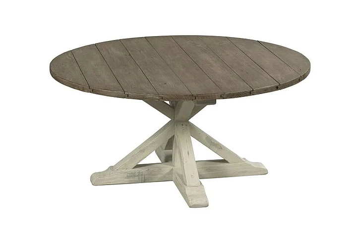 Hammary Hamilton Reclamation Place Trestle Round Cocktail Table 523-911W CLOSEOUT