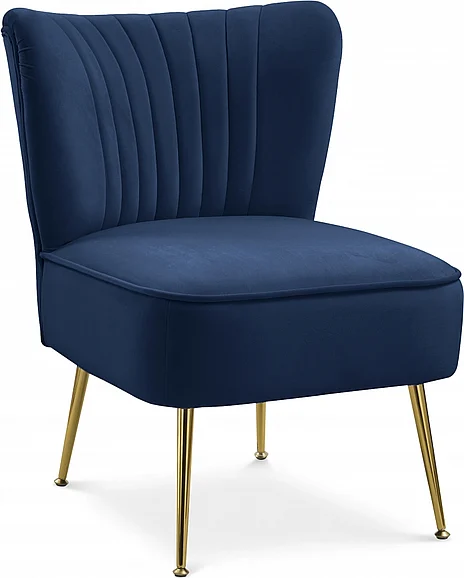 Meridian Tess Velvet Accent Chair in Navy Velvet 504Navy
