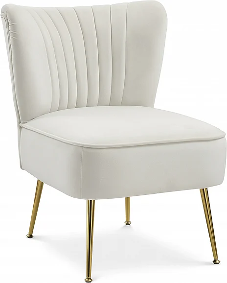 Meridian Tess Velvet Accent Chair in Cream Velvet 504Cream
