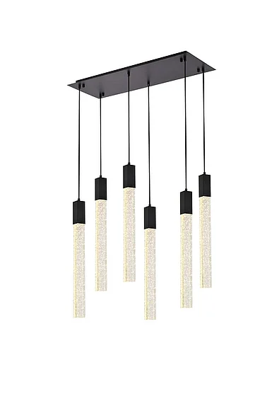 Elegant Weston 6 Lights Pendant in Black 2066D32BK