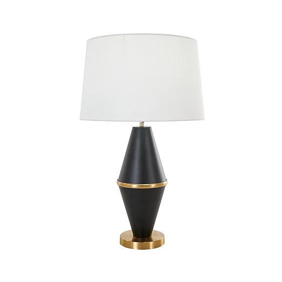 UMA CosmoLiving by Cosmopolitan Black Metal Room Table Lamp with Gold Accents, 16" x 16" x 27" | 52391 CLOSEOUT